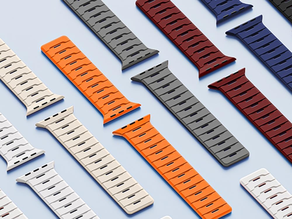 Magnetic Silicone Bands for Apple Watch Ultra/3/2 Band 49mm 46mm 45mm 44mm 42mm 41mm 40mm 38mm iWatch Bands Men Women,Waterproof Rubber Sport Strap for Apple Watch Series 11 10 9 8 7 6 5 4 3 SE/3/2nd - Image 4