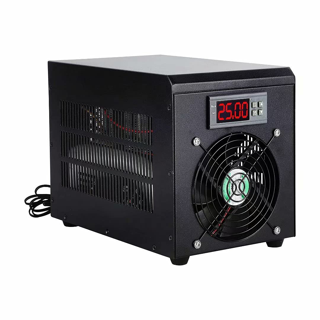 60L Aquarium Water Chiller, Fish Tank Water Cooling and Heating Machine Fish Tank Chiller Seafood Cultivation Equipment for Fresh/Salt Water Waterweeds Jellyfish Coral Shrimp, Fish Tank Cooling System