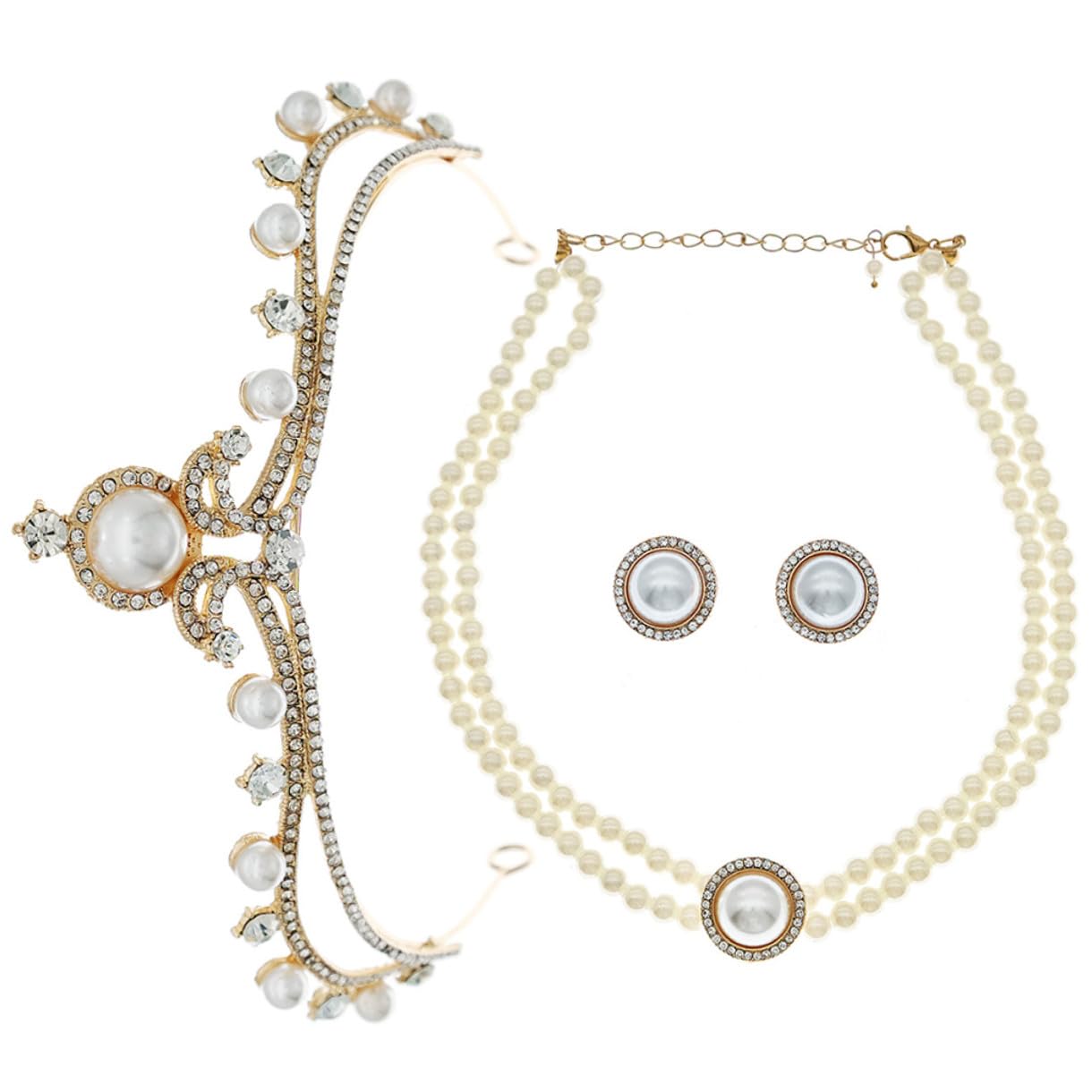 Conjunto de collar, pendientes y tiara para regalo de mujer 8