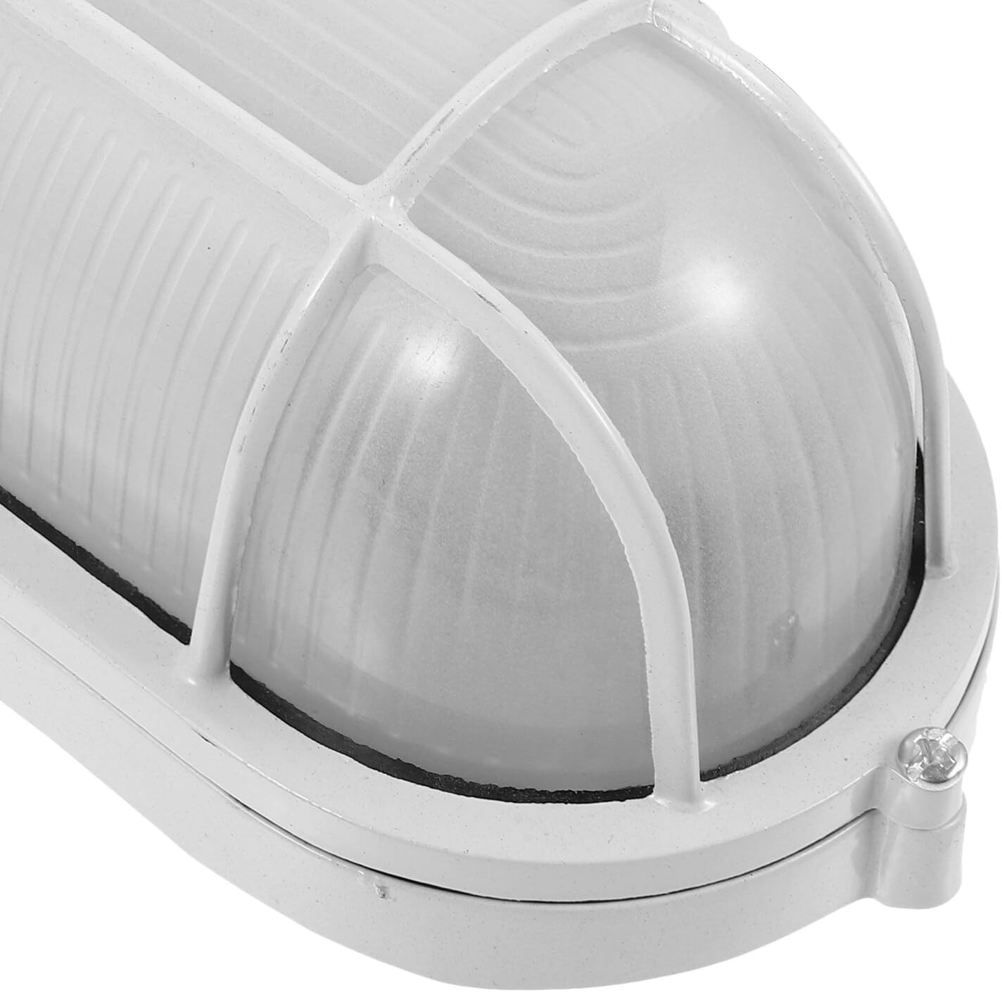 Hemoton 8.5 Bulkhead Light Fixture, Nautical Outdoor Lighting, Oval Bulkhead Wall Light, E26 Base, Wall & Ceiling Mount, Aluminum with Frosted Glass, Match with 40W Bulb