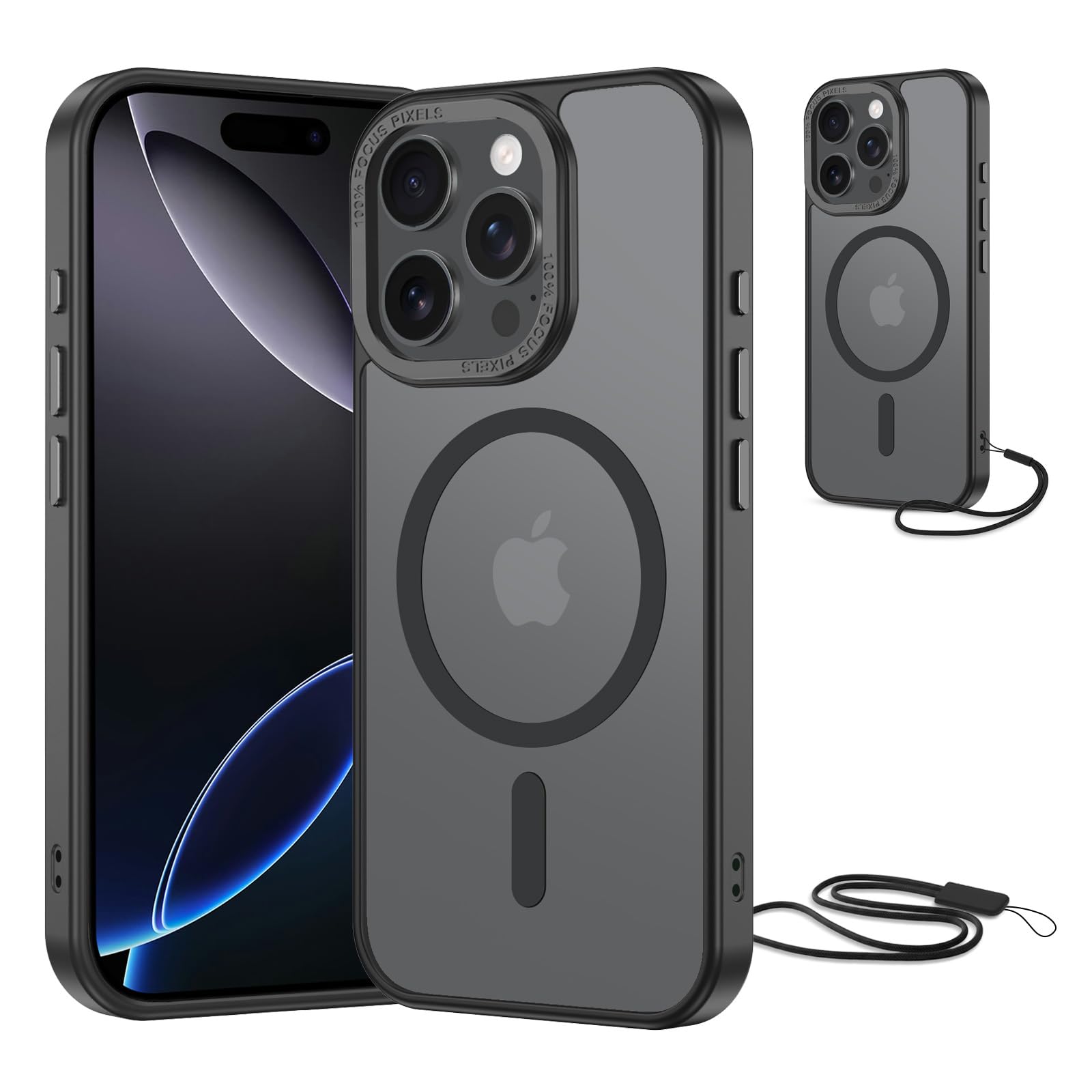 NEW'C Magnétique Coque pour iPhone 16 Pro (6,3 Pouces), Compatible avec MagSafe 