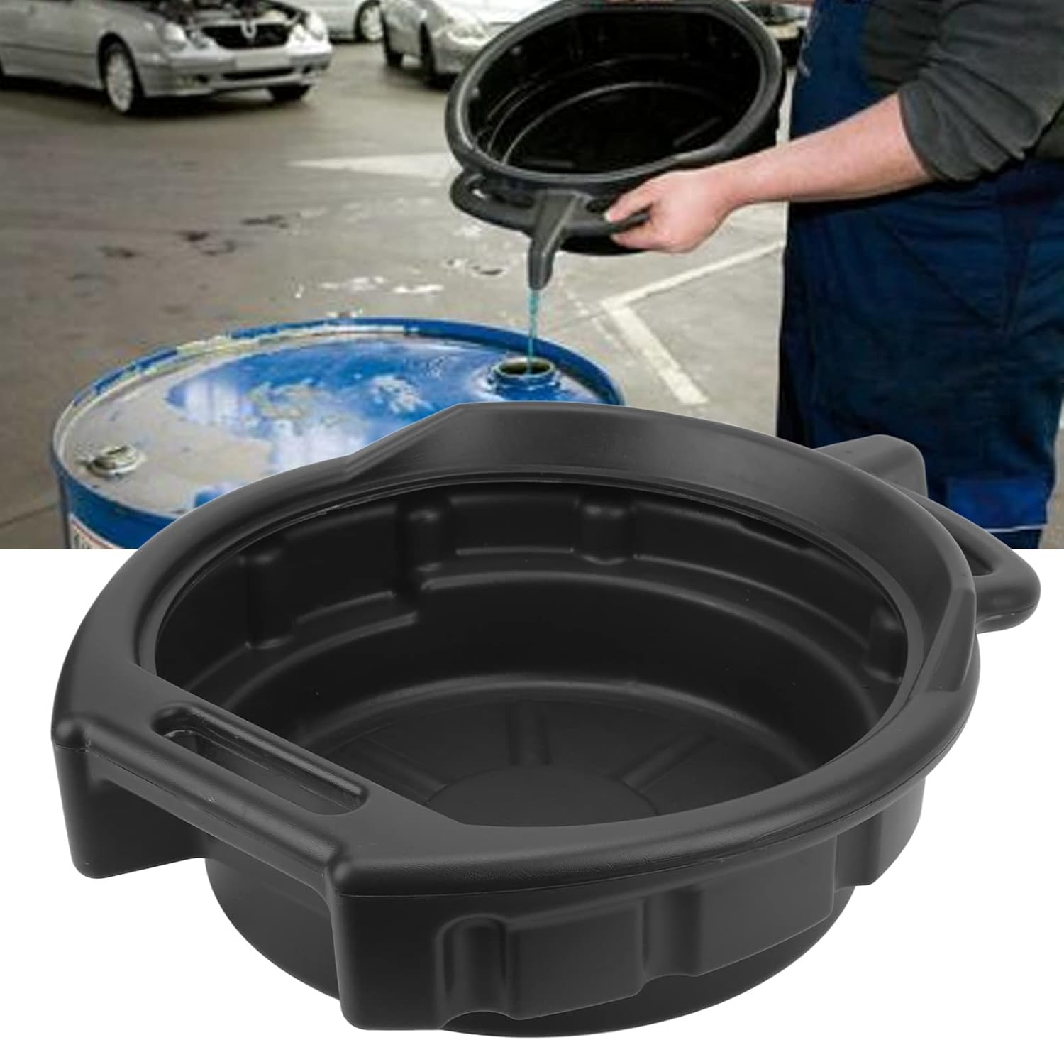 Oil Drain Pan, Portable Oil Drain Pan Black Anti Freeze Car