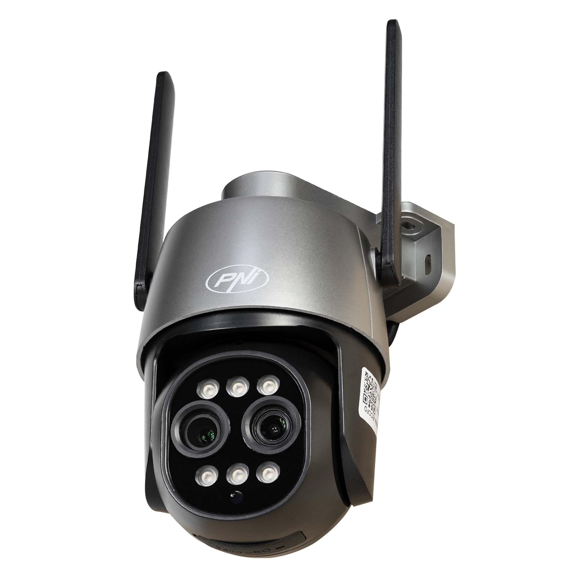 PNI Telecamera di videosorveglianza House IP574 con Wi-Fi, PTZ, doppia lente 4MP + 4MP, zoom ottico 10X, IP65
