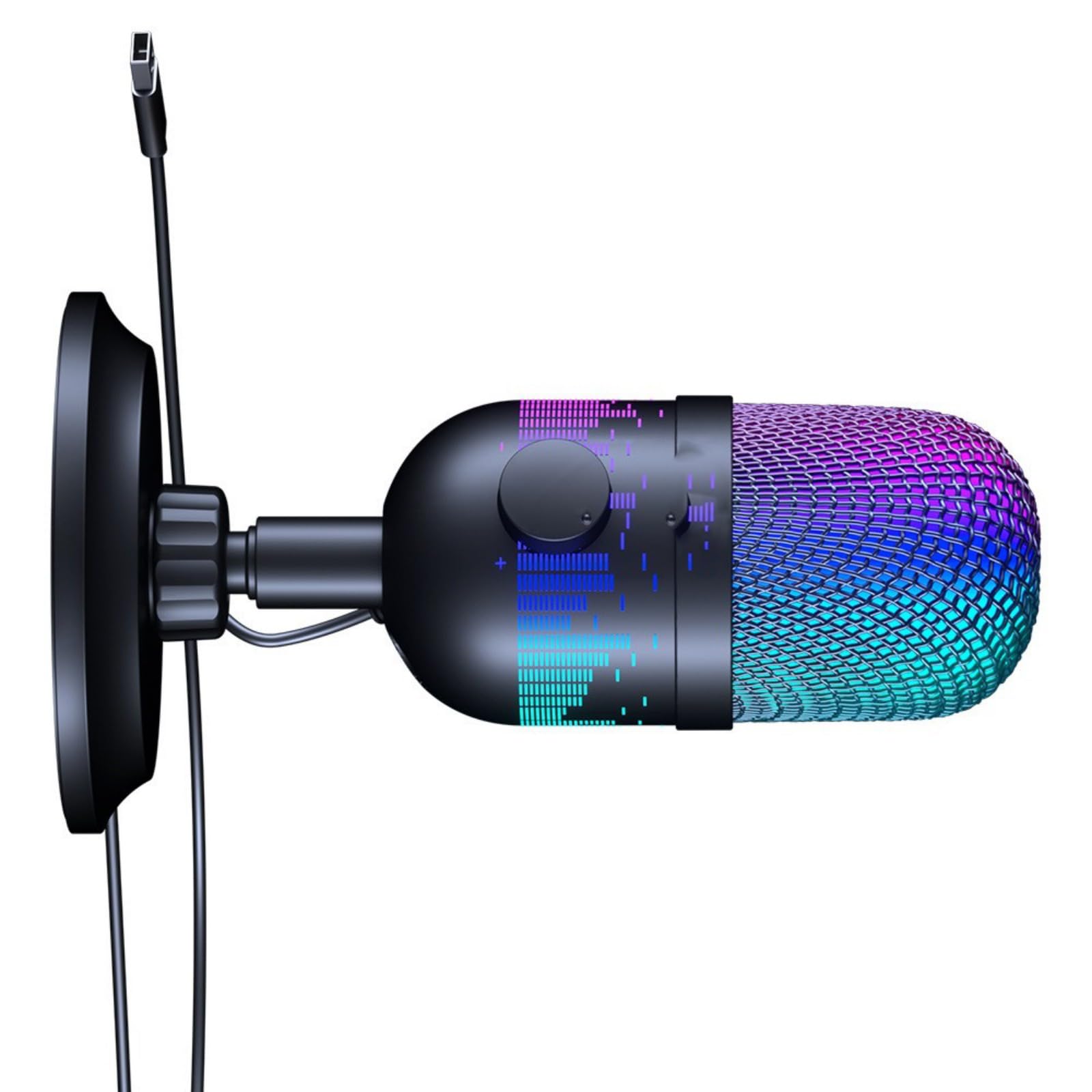 Microfono USB con illuminazione a LED per giochi e streaming, compatibile con PC, computer, console di gioco, accessori per computer