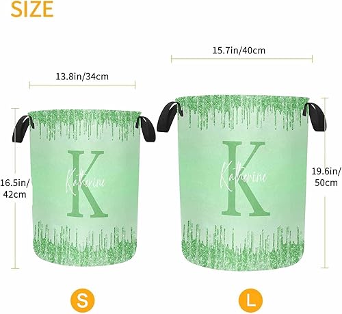 Miniatura 3 de Cestas personalizadas con nombre de la familia, cesta verde personalizada con nombre para niños, niñas, mujeres, hombres, cesta de almacenamiento