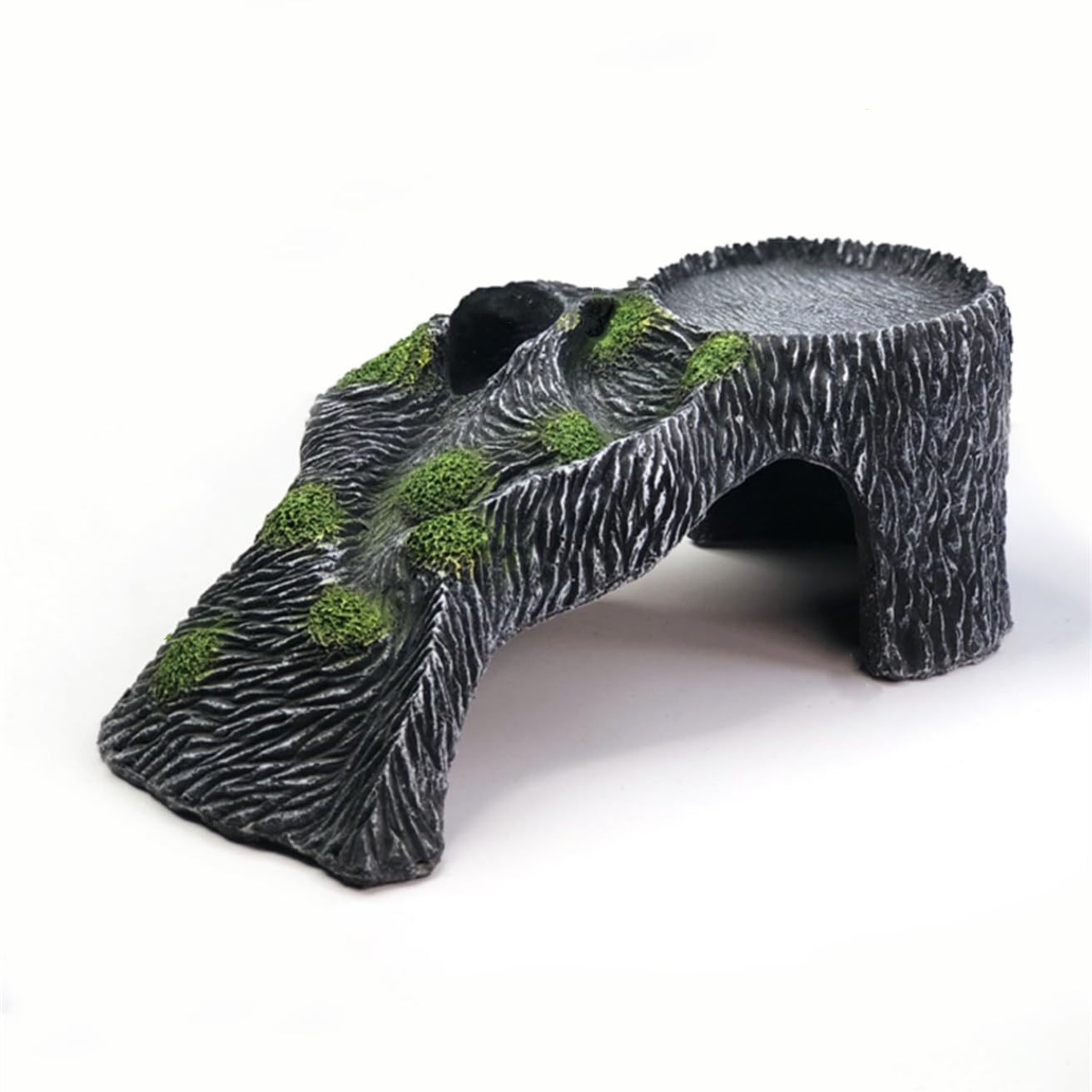 Reptile Hiding Cave Turtle Basking Platform Fish Shrimp Hideouts Aquarium Reptile Terrarium Hiding Decoration for Lizards Turtles Fish. (D)