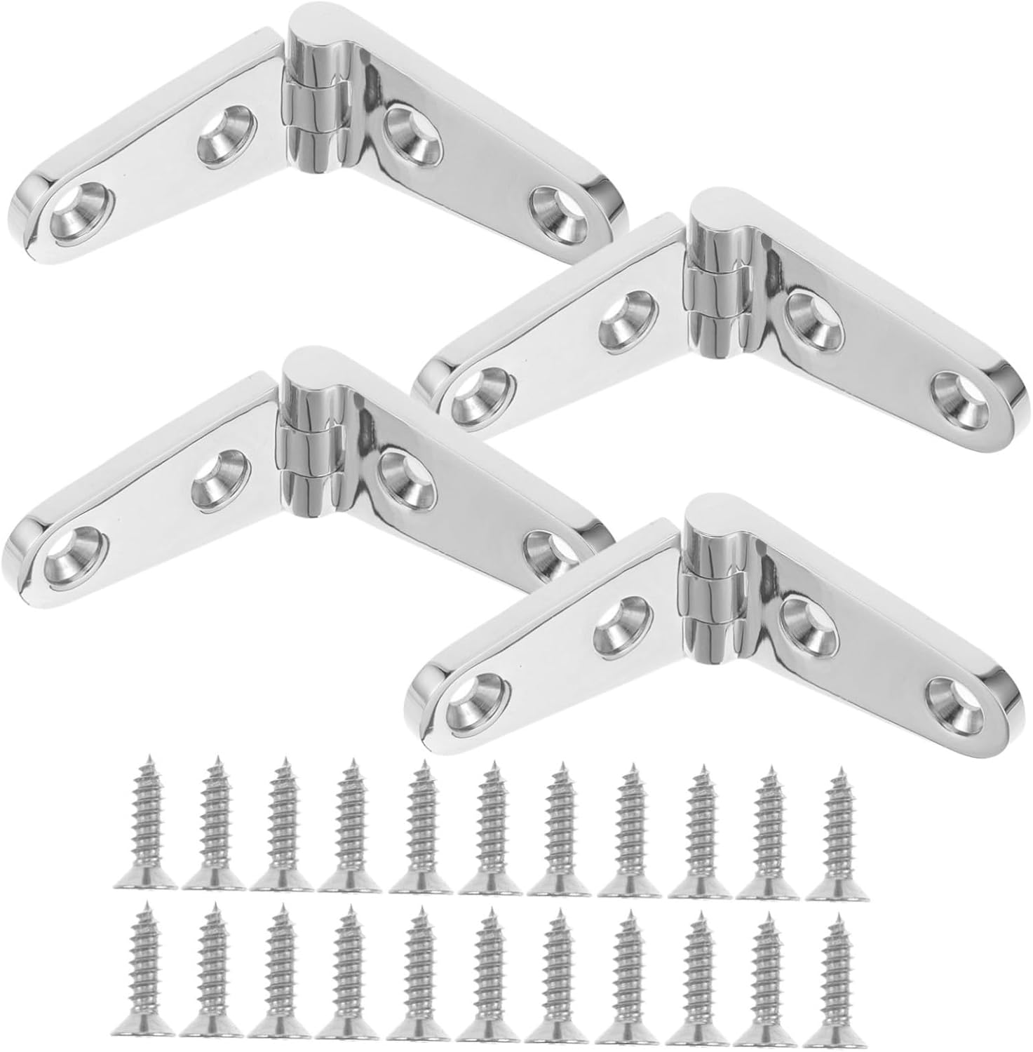 20pcs Mirror Polished Marine Hinges Heavy Duty Steel Hardware for Boat Yacht Cabinet Hatch Do