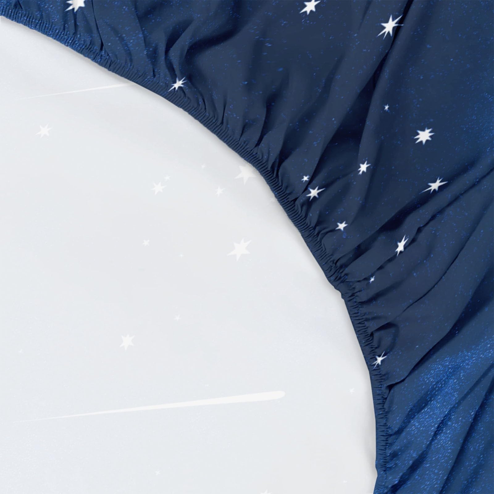 Pojedyncze prześcieradło z gumką, niebiańskie gwiazdy nocnego nieba, głęboka kieszeń, 30 cm, łatwe w pielęgnacji, oddychająca miękka tkanina, odporne na kurczenie się i blaknięcie, z 2 poszewkami na