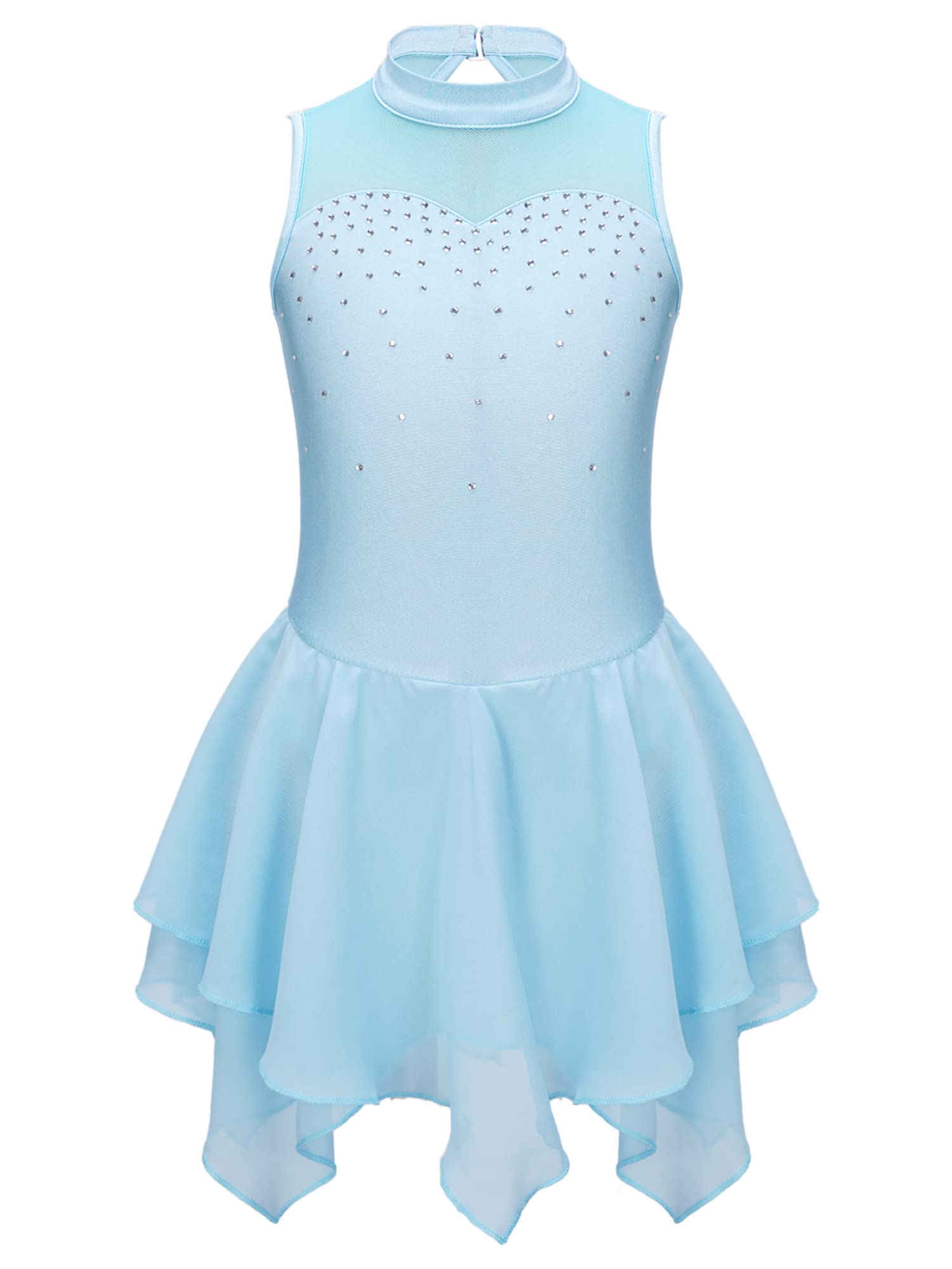 IEFIEL Maillot Patinaje Artistico Niña Vestido Brillante de Danza Ballet Leotardo Gimnasia Ritmica Maillot Ballet de sin Manga Disfraz de Bailarina — view 17