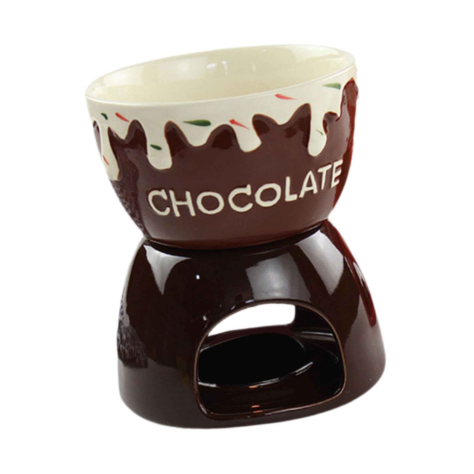 BNF Chocolate Fondue Pot Kitchen Appliances Butter Warmer Set for Caramel Butter Brown | Home & Garden 3