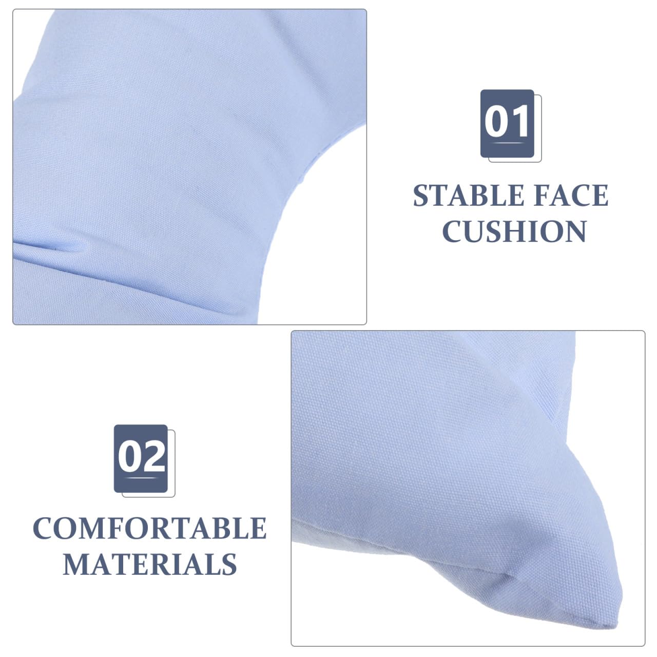 Gatuida Coussin Têtière Table de Massage Coton Confortable pour Salon de Beauté Appui-tête Visage avec Cavité Faciale Design Portable et Bleu