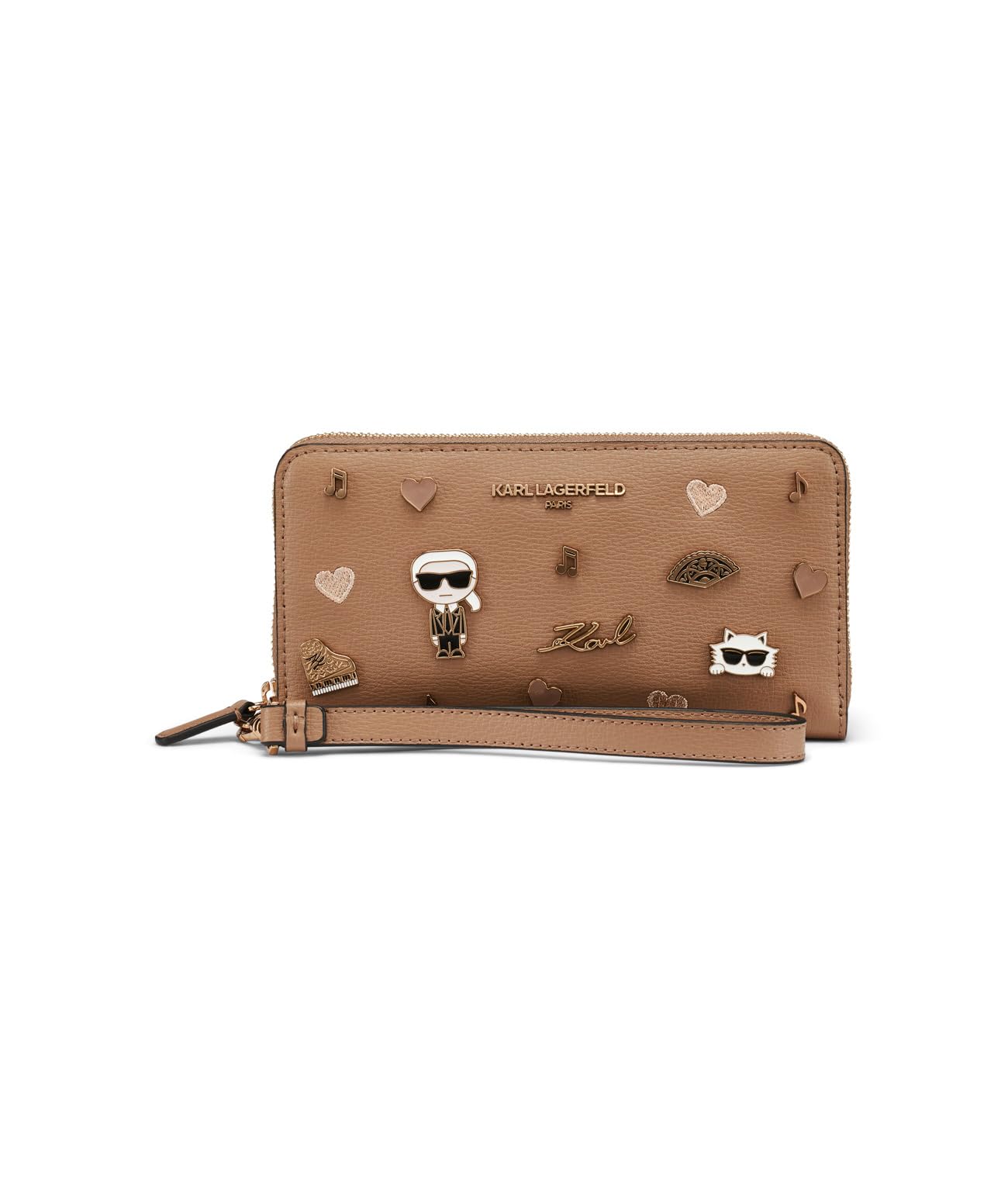 KARL LAGERFELD Women's Jacqueline Zip Wallet with Pins
