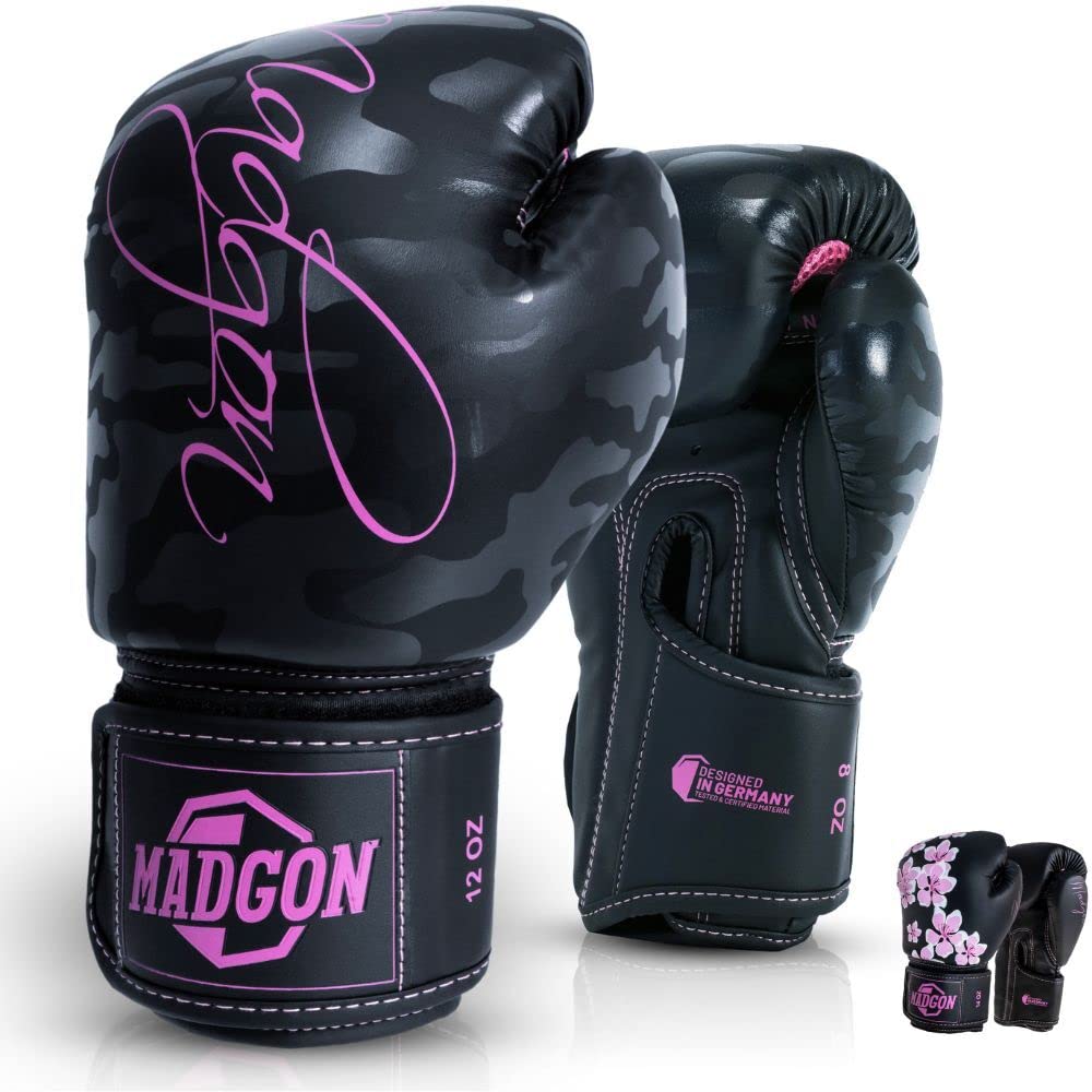 MADGON Guantes de Boxeo para Kick Boxing MMA Sparring con Bolsa Incluida