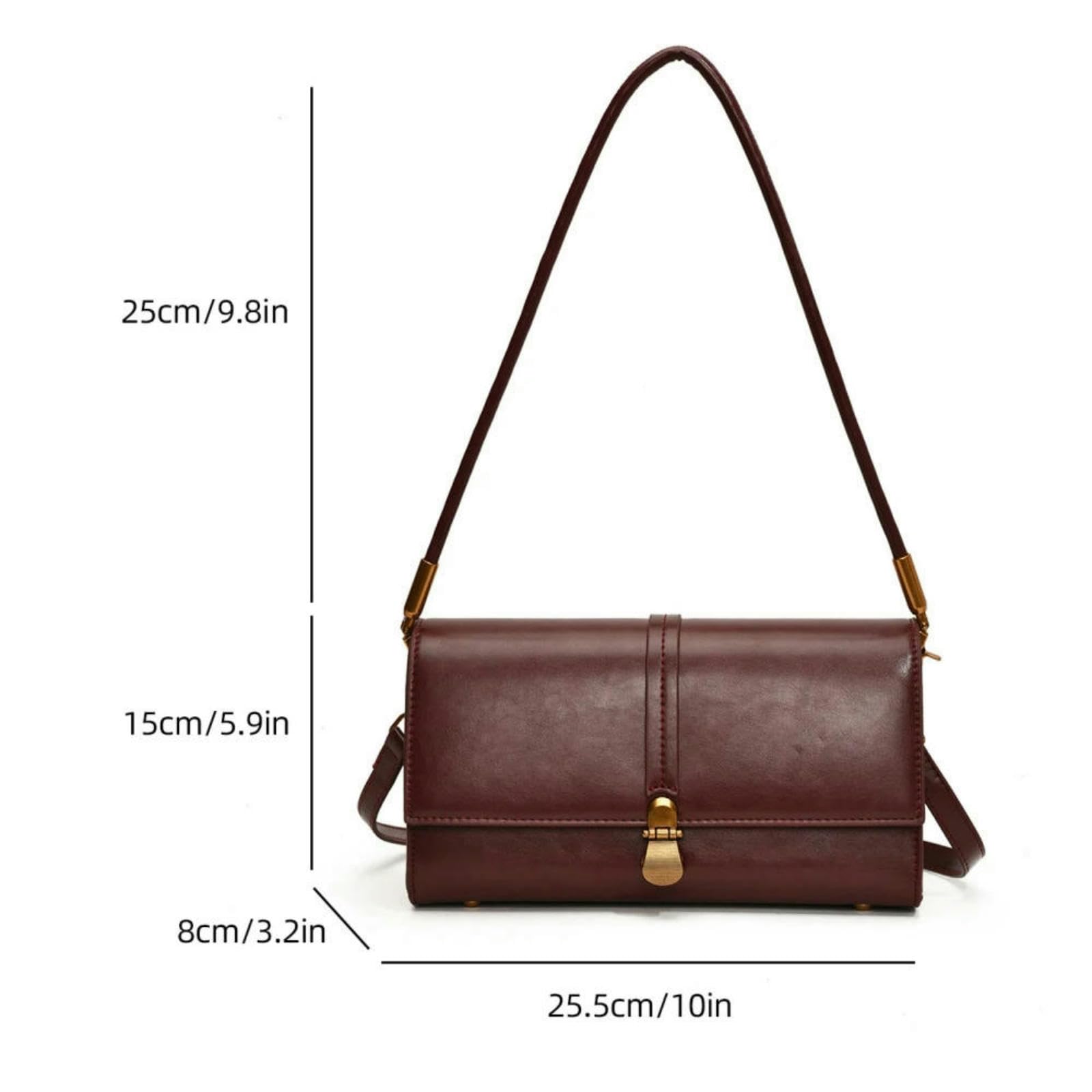 Torba retro z klapką ze skóry PU, mała kwadratowa designerska torebka na ramię, luksusowa torba kurierska dla kobiet
