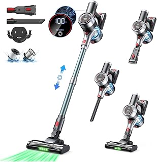 掃除機 コードレス【11月新登場！70Kpa超強力吸引＆業界軽量設計＆革新版グリーンLEDライト＆65分連続稼働＆自立式＆次世代LED液晶ディスプレイ】Bivark コードレス掃除機 サイクロン式 550Ｗ 3段吸引力 スティック/ハンディ 2WAY 絡まないヘッド 軽量低騒音伸縮パイプ HEPA多重濾過着脱式バッテリー フロア/カーペット/ソファー/カーテン/本棚/車 3年保証年末お掃除