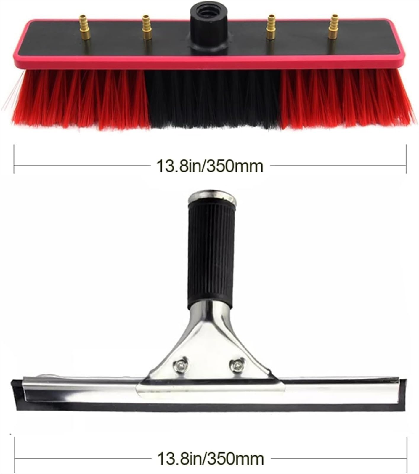 Kit de limpieza de ventanas de 10 m con cabezal de cepillo de 35 cm para paneles solares y cristales de ventanas, solución eficiente de lavado (8 cm)