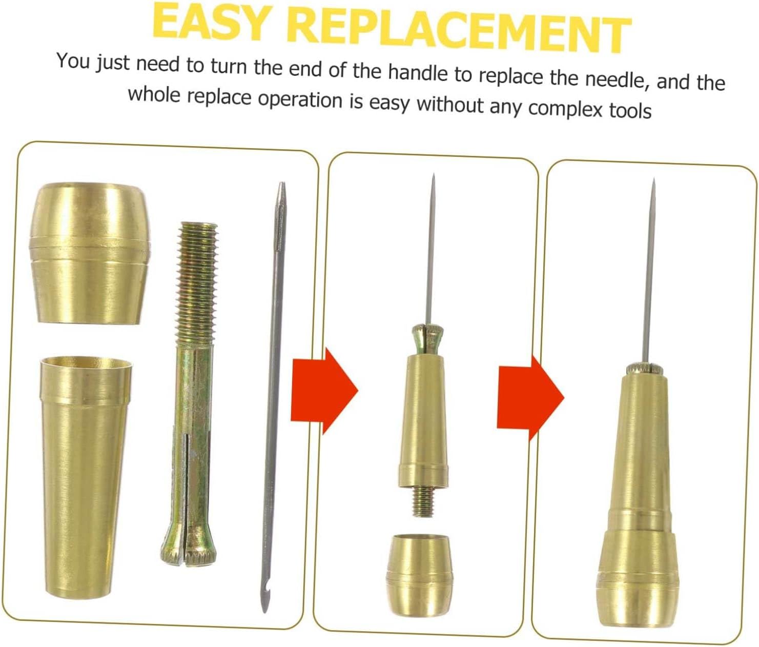 DECORNIJIA 2sets Shoe Guards for Creases of Craft Awls Repair Kit Sewing Needle Awls for DIY Craft Stitching