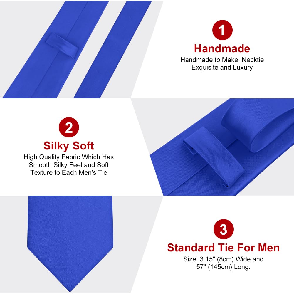 URAQT Cravatta Uomo, Cravatte Slim Uomo Eleganti Neckties, Sottile Tinta Unita Cravatta in Diversi Colori, Cravattino per Lavoro, Festa