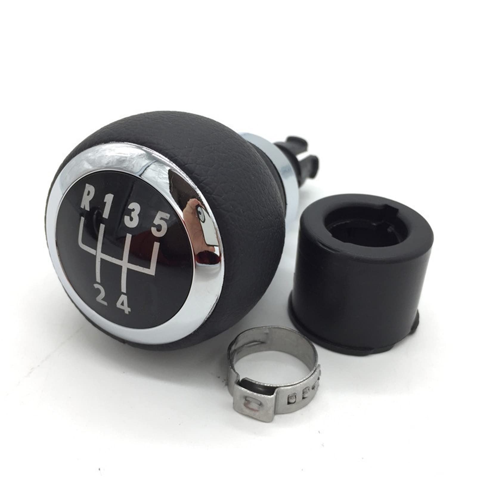 Hsukiho 5 Speed Gearknob Car Shift Knob Cover For Vw For Passat B6 (2005 2006 2007 2008 2009 2010 2011) 5/6 Speed Car Manual Gear Shift Knob Gaitor Frame Boot(5 Speed Gearknob)