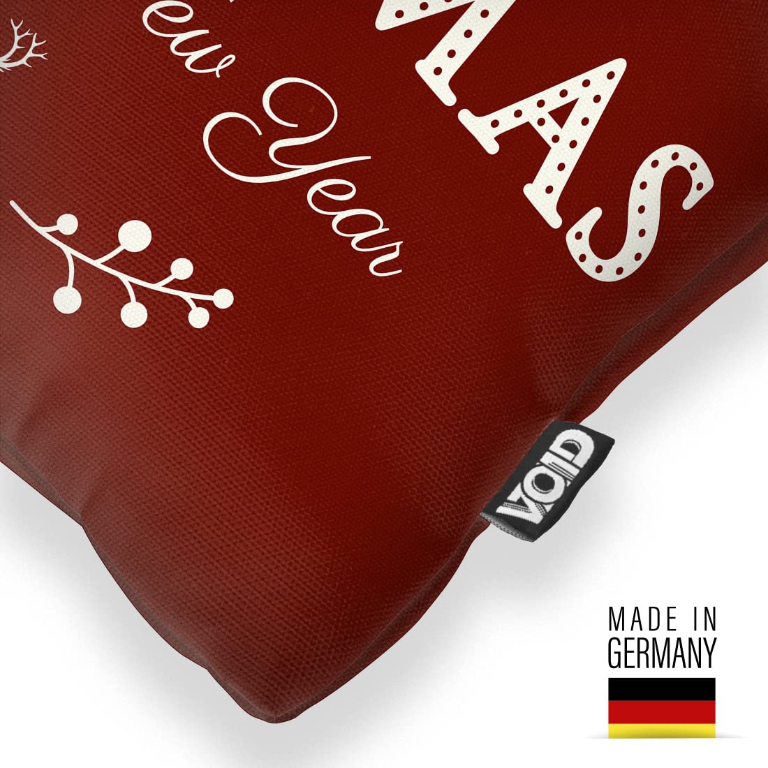 VOID Buon Natale Cuscini federe Poliestere Impermeabile per Uso Outdoor e Indoor, Kissen Size:60 x 60 cm