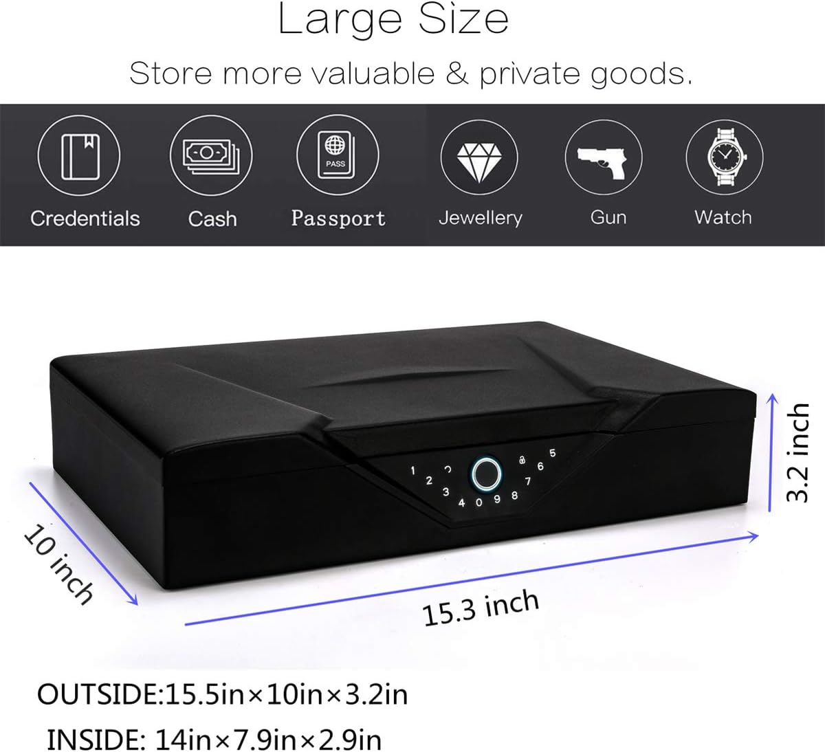 Review Product Biometric Gun Safe, Fingerprint and Password Security Touchscreen Keypad Gun Safe, Quick-Access Firearm with Fingerprint and Possword, Large Size, Home & Personal Safe Series