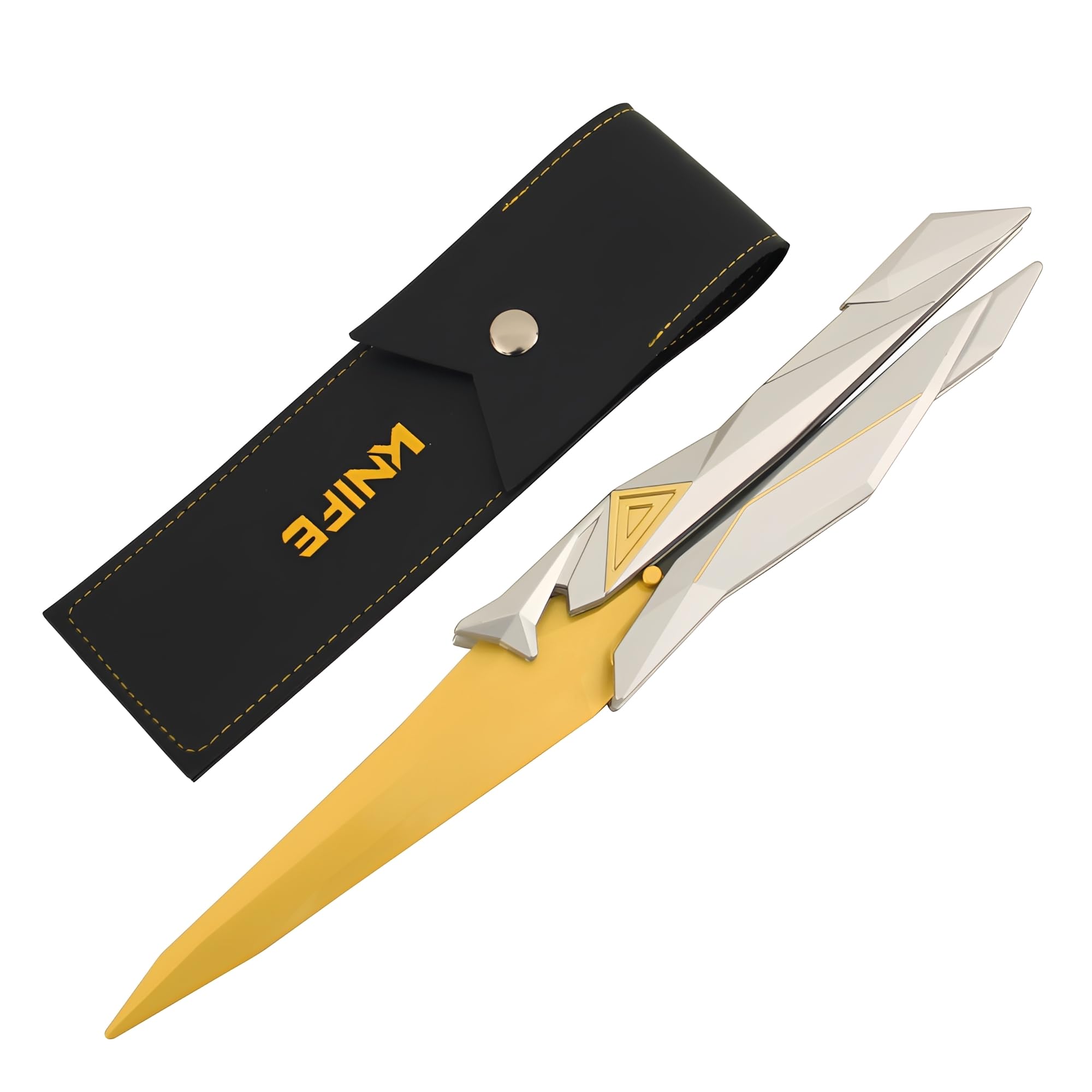 JHRFU Large Singularity Butterfly Model,Length 27Cm/10.7Inch,Four Colors Available,with A Leather Sheath,All-Metal Game Collectibles,Gold A