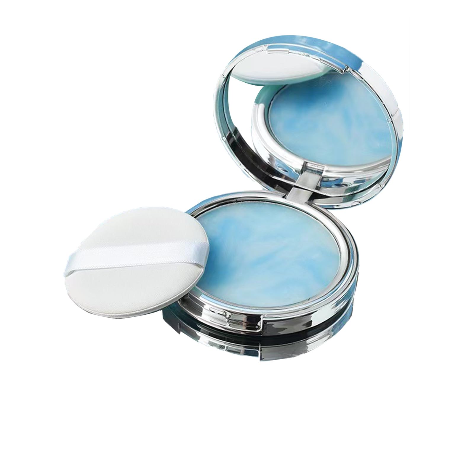 Grospe Oil Control Face Pressed Powder, Jelly Pressed Face Makeup Setting Powder, Non-Greasy, Full Coverage, Matte Finish, Long Lasting, Waterproof, Blue, For Oily Skin