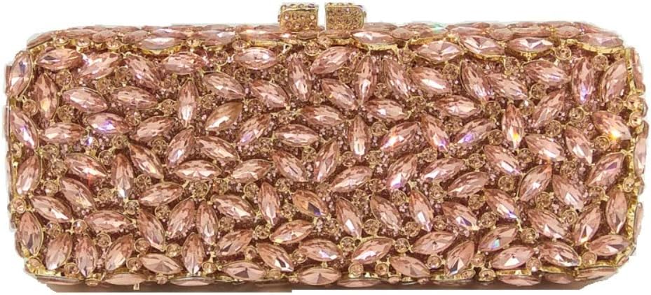 Women Crystal Clutch Bag Minaudiere Box Handbag Party Prom Rhinestone Clutch Purse Wedding Bag, Mini