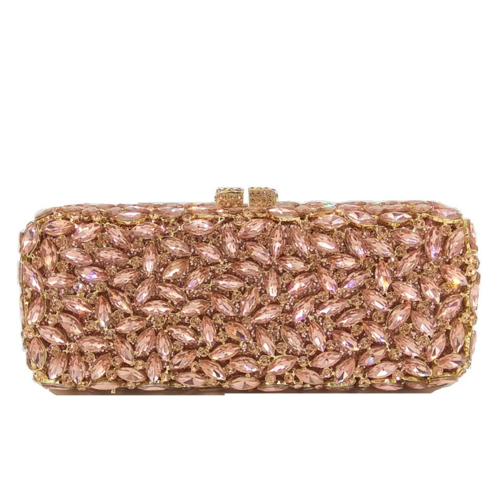Boutique De FGGWomen Crystal Clutch Bag Minaudiere Box Handbag Party Prom Rhinestone Clutch Purse Wedding Bag, Mini