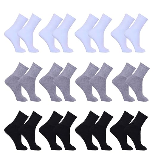 Meia Masculina Kit 12 Pares Cano Alto Sport Algodão Tamanho 39 a 43