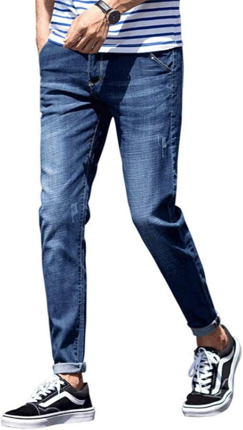 春夏 クロップドパンツカジュアルスリムメンズジーンズストレッチ足スリム快適バイクパンツ ふるさと割 B 30