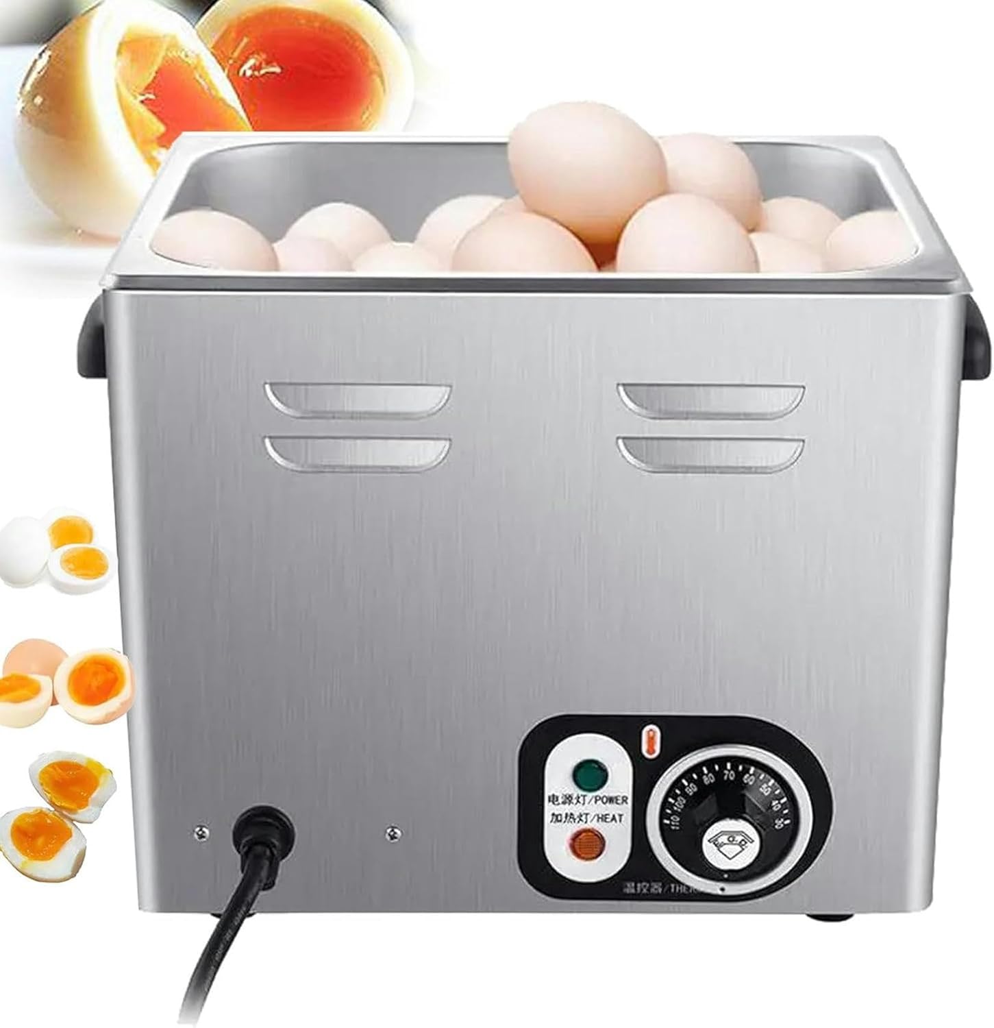 60 Pieces Commercial Egg Boiler, Hot Spring Egg Cooker, 2600W Automatic Half-Boiled Egg Soft-Boiled Egg Machine,for Rapid Soft, Medium-