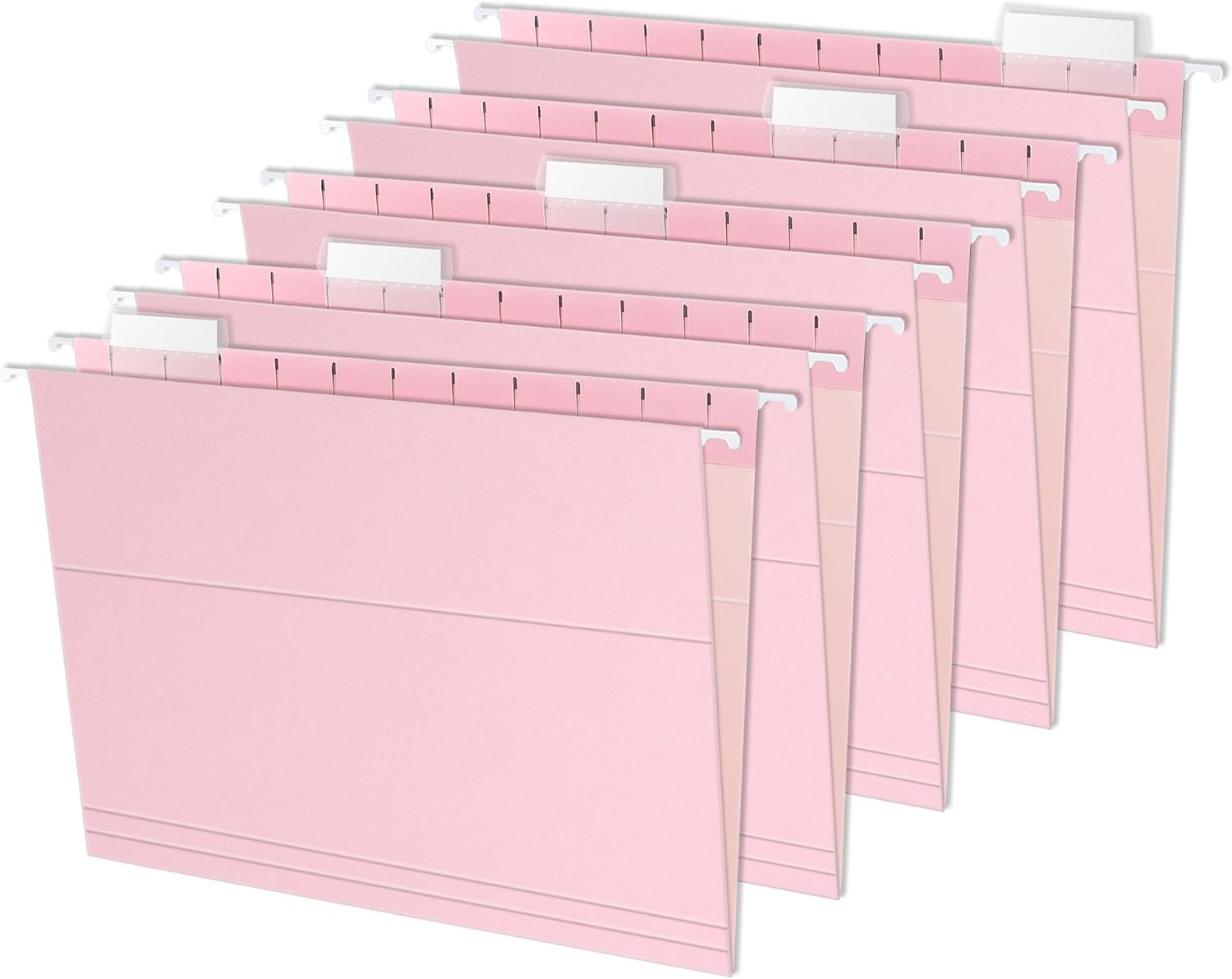 SUNEE Hanging File Folders Pink, 25 Pack Letter Size File Folders with
