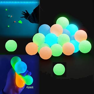 Slorbs Glow Ball Sticky Balls, Ballsys Sticky Balls, Ballsys Stress-Relief Sticky Blobs, Slorbs Glow Ball Sticky Balls Ambience Kids Adults (Color : 4 Pack)