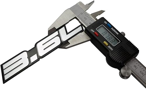 Miniatura 1 de Placa de identificación con emblema de aluminio real altamente pulido de 3.6 litros en relieve de plata sobre negro, compatible con Chevrolet GM