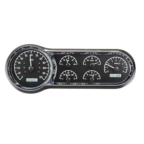 Miniatura 4 de Dakota Digital 53 54 Chevy coche análogo Dash Gauge sistema negro aleación blanco VHX-53C-K-W