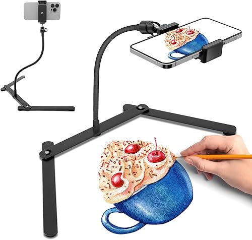 LimoStudio AGG3314 - Mesa de cuello de cisne flexible de 13.6 pulgadas, soporte ligero para teléfono compatible con iPhone, galaxia, píxeles,