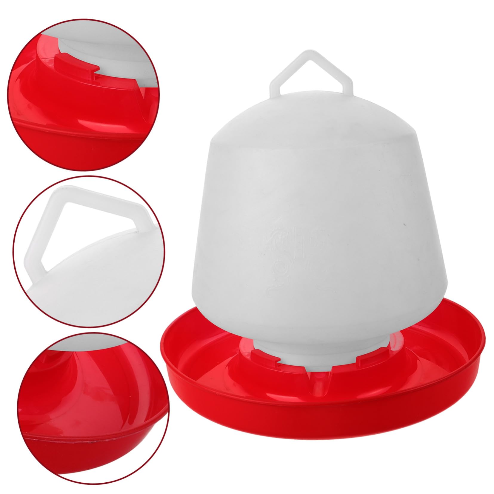 Mangiatoia per Pollame Design Creativo Resistente alle Cadute e Facile da Installare in Plastica Bianca Adatta per Allevamenti All'aperti di Galline e Oche