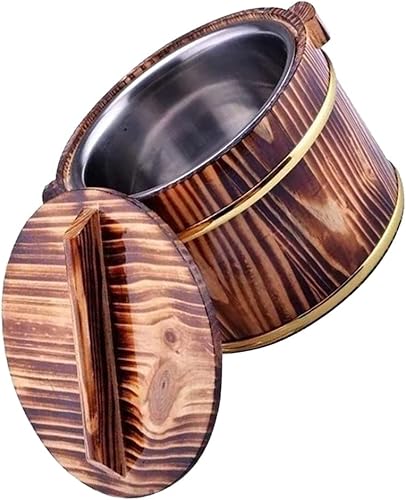 Miniatura 8 de DOITOOL Cubo de arroz de madera para cocinar arroz, cubo de vapor para sushi, cuenco de arroz japonés Hangiri Sushi Oke Rice Mixing Tub con tapa de