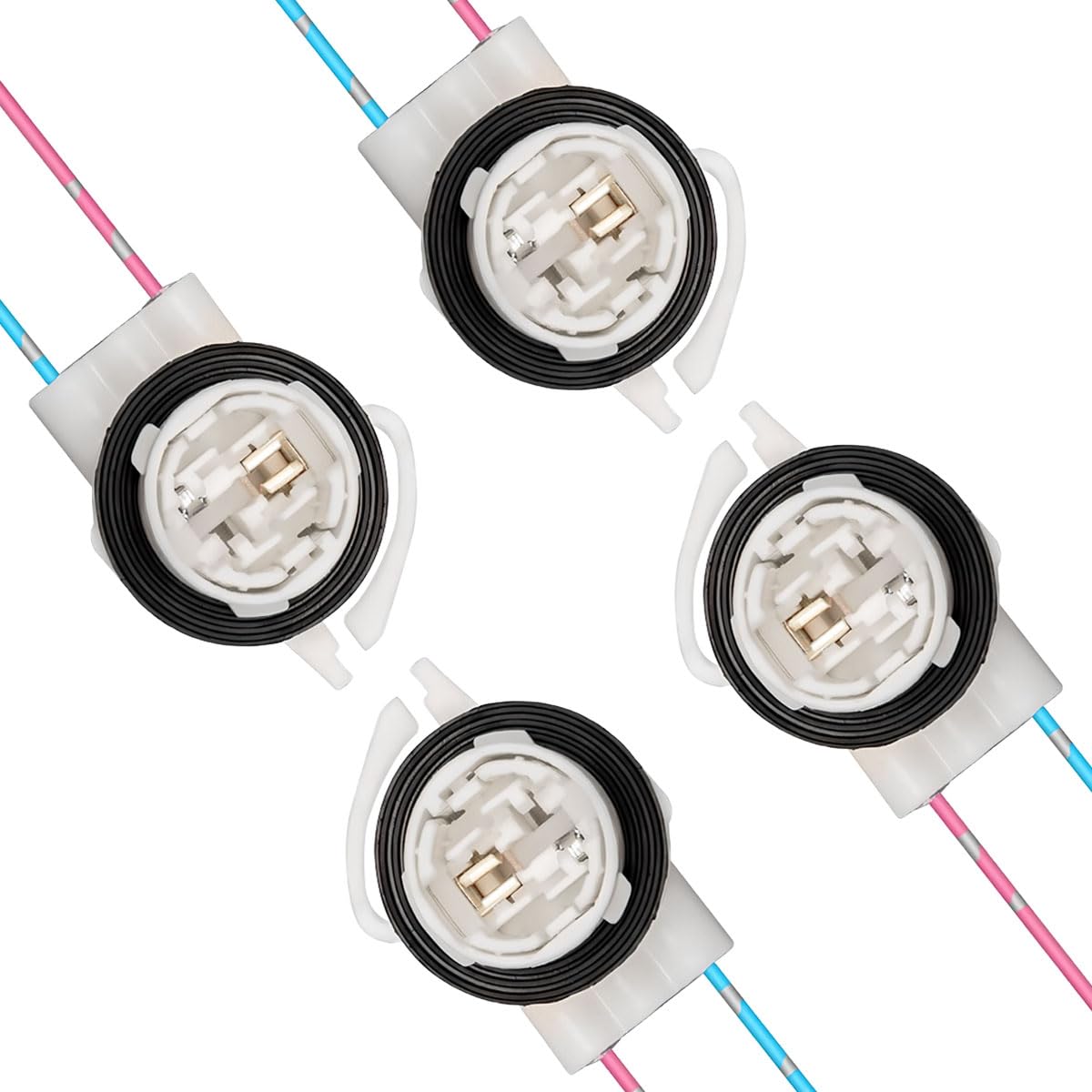 GLSOWEE 4PCS 3156 Pre-Wired Harness Sockets, Car LED Bulbs Socket Adapters