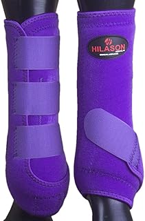 Purple Large HILASON Horse Medicine Sports Boots Rear Hind Leg Large | Horse Boots | Horse Medicine Sports Boots | Horse Sports Boots | Rear Hind Leg Boots | Sports Boots for Horses | Horse Leg