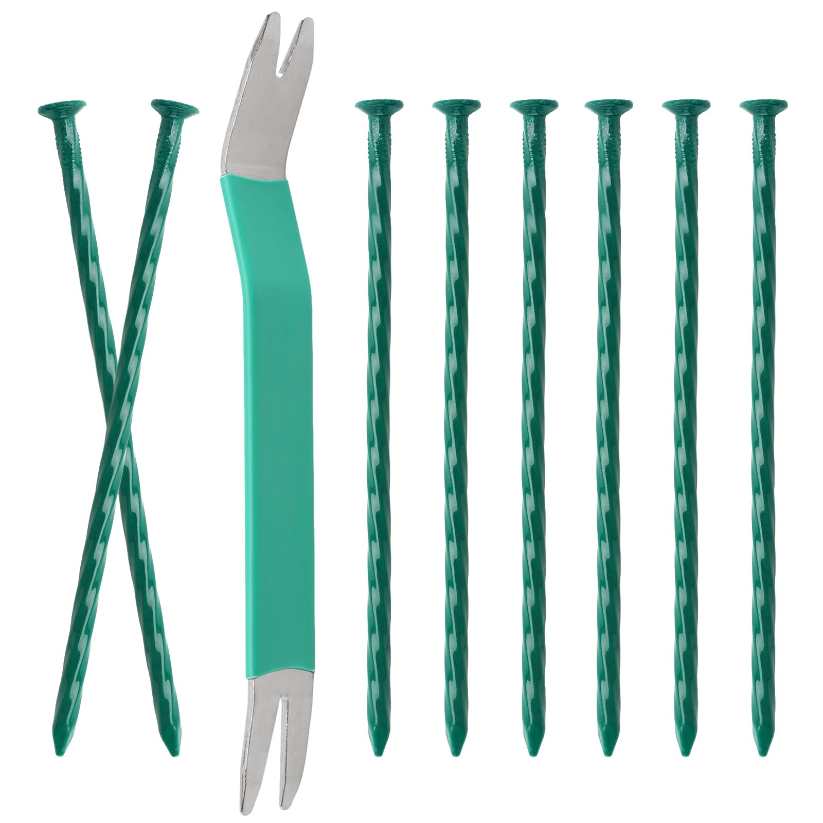 KINGLAKE 100 Pack Artificial Grass Nails with Puller, Metal Garden Pegs