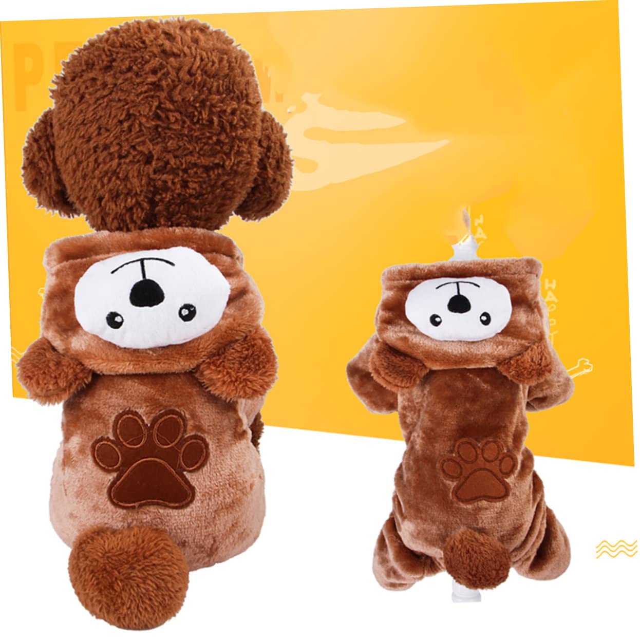 BESPORTBLE 3 Pezzi Impermeabile per Cani alla Moda Caldo Cappotto per Cani Adorabile Gilet in Pile di Corallo A Forma di Orso per Animali Domestici per Eventi Speciali