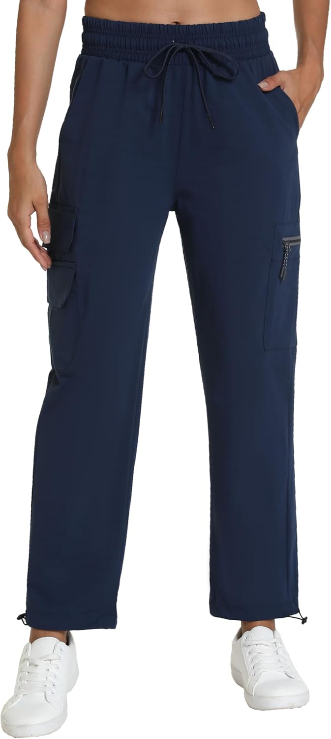 Rrosseyz Women's Hiking Pants with Pockets - Lightweight Water Resistant Joggers Cargo Pants for Casual Travel Golf Outdoor