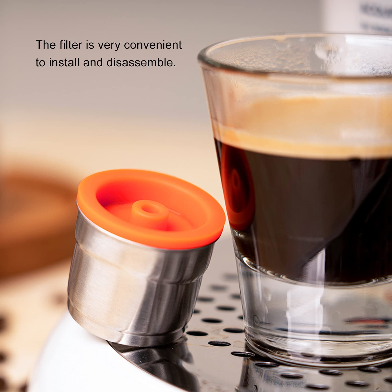 AMONIDA Filtro Capsula Caffè 304 Acciaio Inossidabile Riutilizzabile