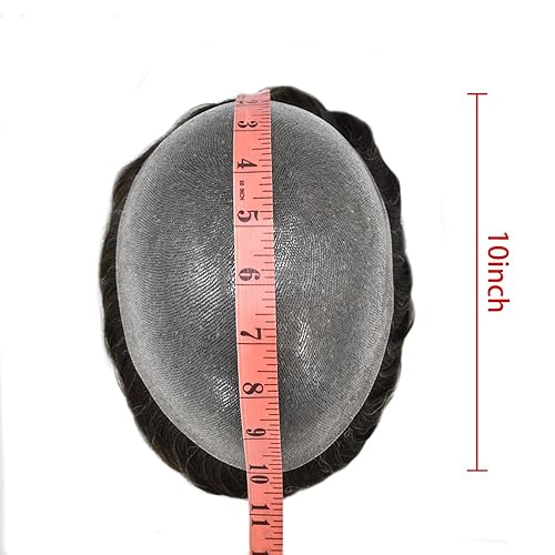 Miniatura 6 de RESHE Sistema de reemplazo de cabello humano para hombre, postizos, tupé de polietileno para hombres, sistemas de cabello natural duradero, tupé,