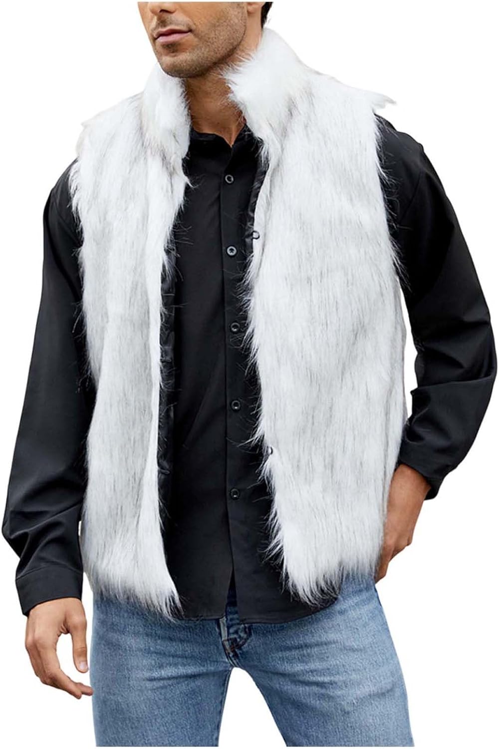 Light Up Furry Jacket SHINYOU LED Light-Up Faux Fur Vest App