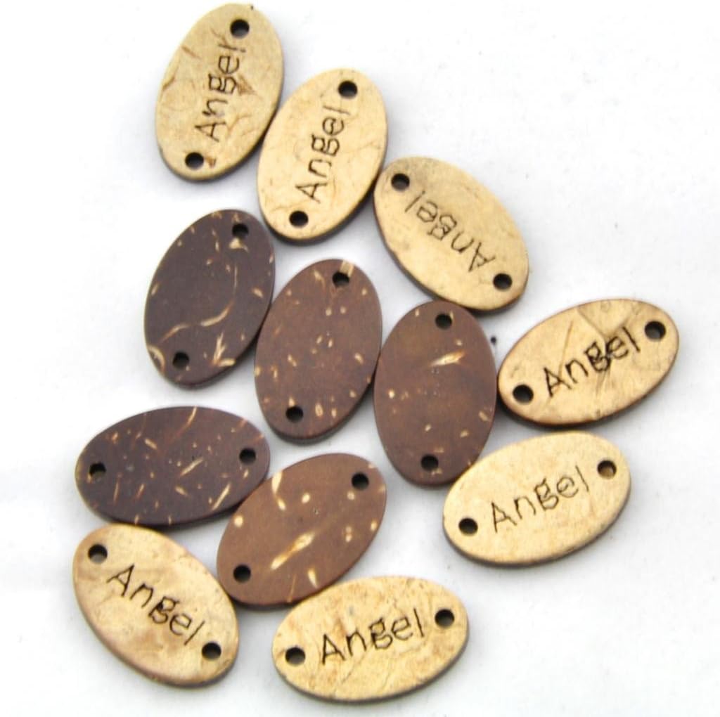 Amazon.com: 22.0MM 2-Hole Oval Natural Coconut Shell Button Engraved ...