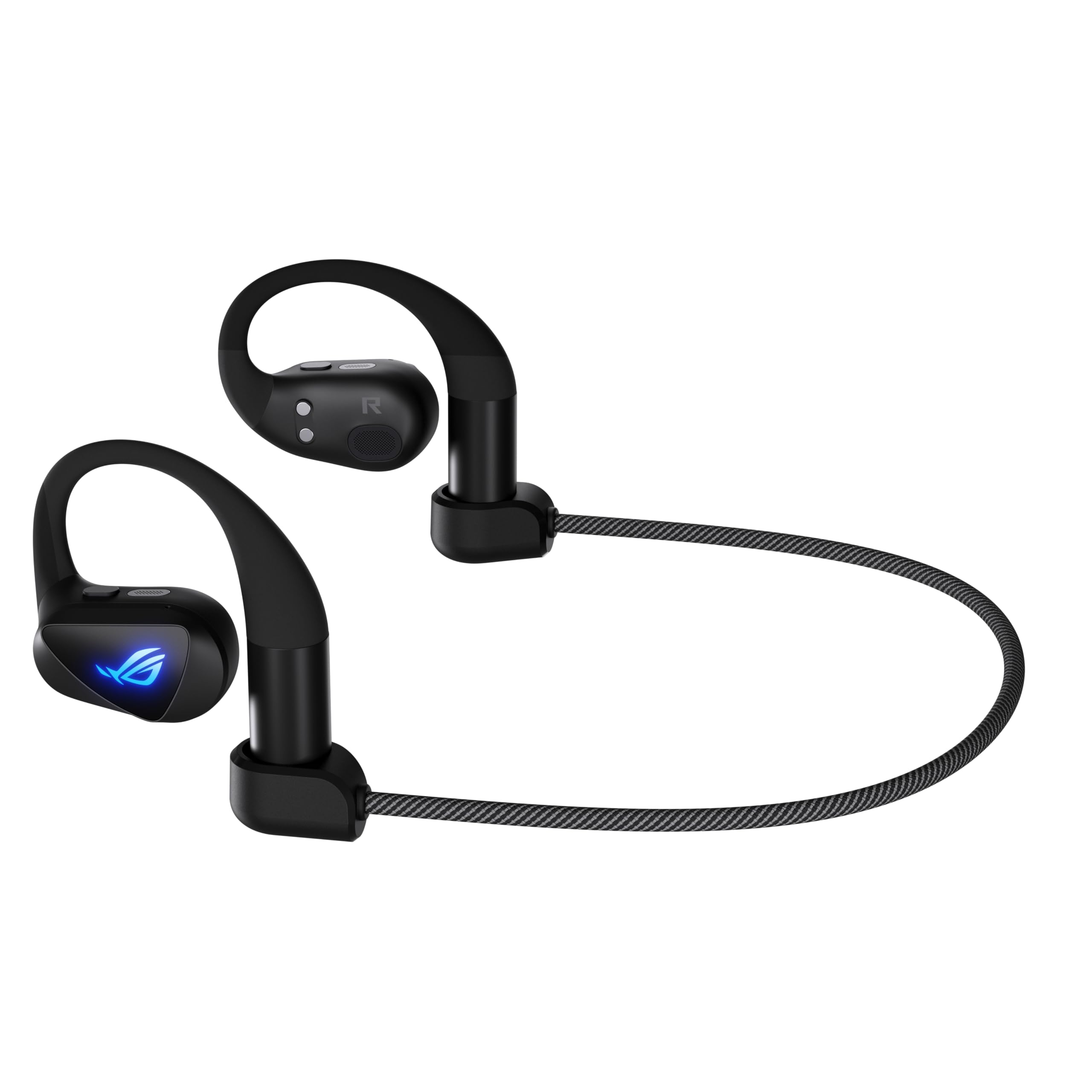 ASUS ROG Cetra Open Wireless Gaming Earbuds Kopfhörer | Dual-Mode-Bluetooth, ROG SpeedNova 2,4-GHz, offenes Ohrdesign, abnehmbares Nackenband, Quad-Mic mit AI Noise Cancellation