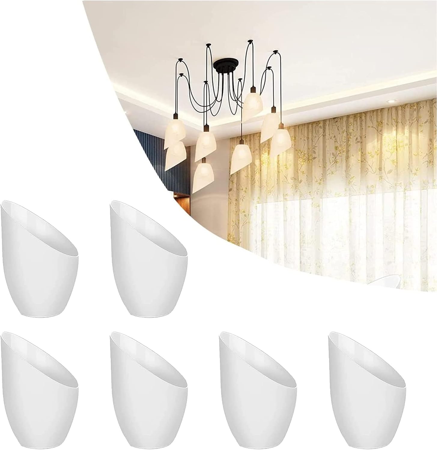 6 Pcs Plastic Lamp Shade Replacement White Lamp Shade